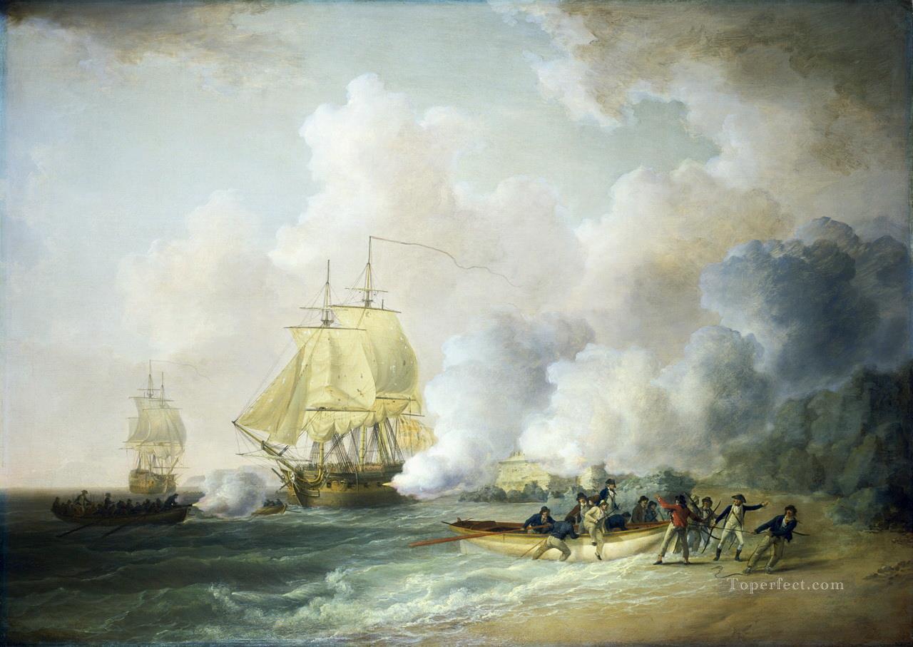 1794 年の海戦 ルイ マルティニーク砦の占領油絵